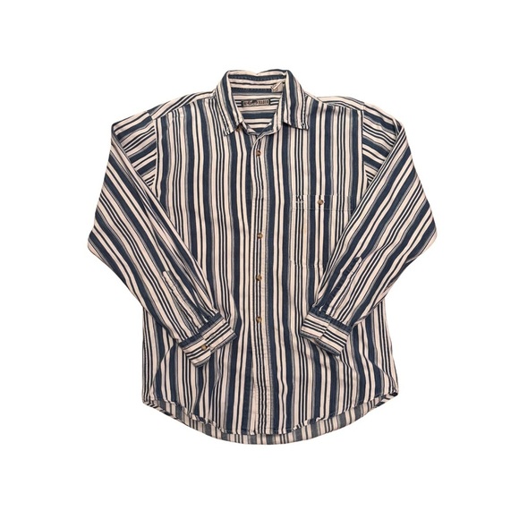 River Trader Other - River Trader Y2K Striped Blue and White Men's Shirt
